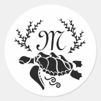 Black Sea Turtle Silhouette Side View