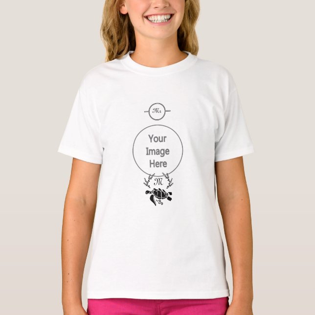 Black Sea Turtle Silhouette Side View T-Shirt (Front)