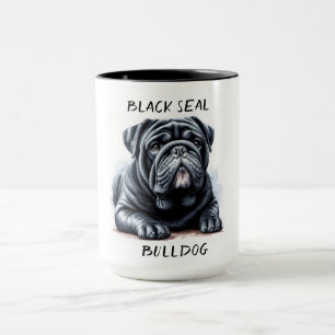 Black Seal Bulldog Coffee Mug Cup