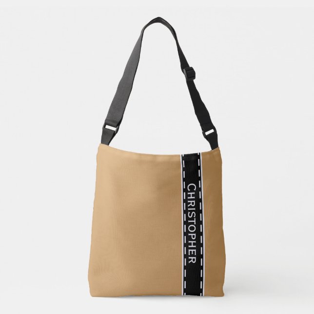Black seam border + your backgr. & ideas crossbody bag (Front)