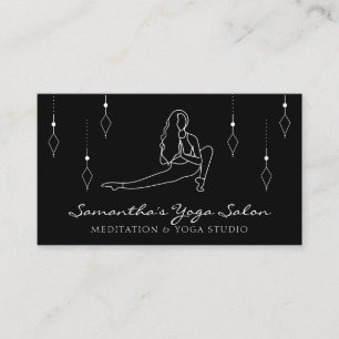 Black Secret Geometry Yoga Pilates Fitness Gym Business Card