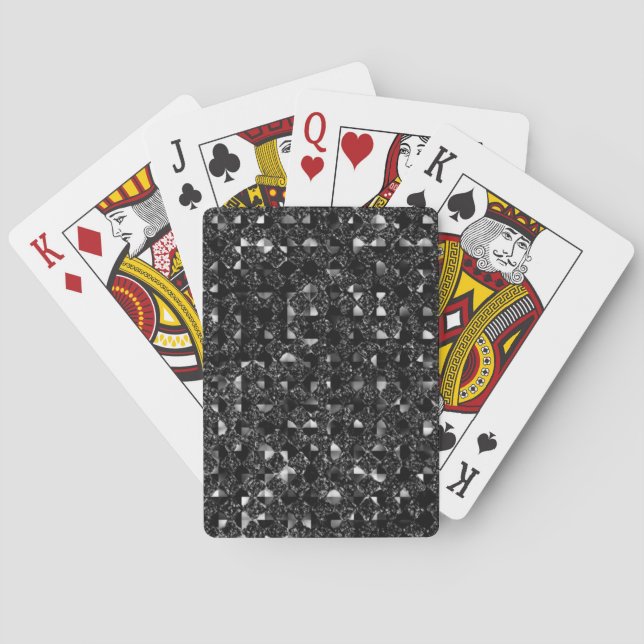Black Sequin Effect Playing Cards (Back)