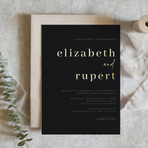 Black Serif Script Typography Minimalist Wedding
