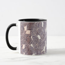 Black sgraffito floral