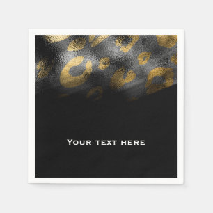 Black Shadows & Leopard Print Exotic Party Napkin