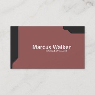 Black Shapes Brick Red Business Card