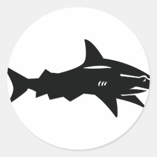 black shark classic round sticker