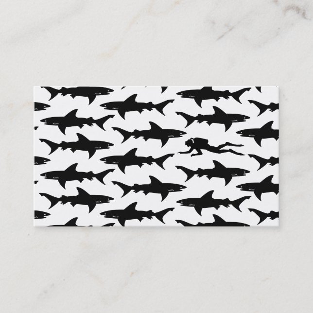 Black Shark Elegant Scuba Diving / Boat Charter Business Card (Front)