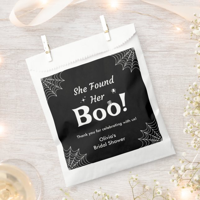 Black She Found Her Boo Halloween Bridal Shower  Favour Bags (Clipped)