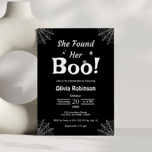Black She Found Her Boo Halloween Bridal Shower  Invitation