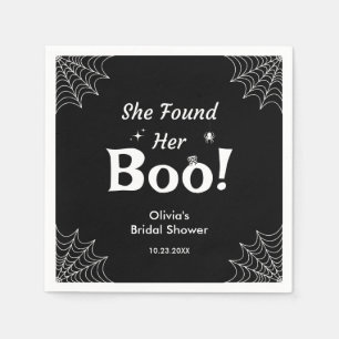 Black She Found Her Boo Halloween Bridal Shower Napkin