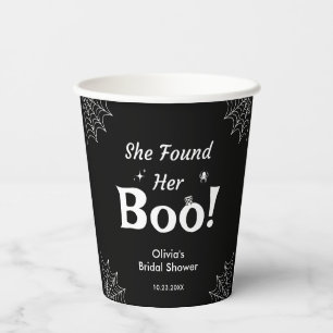 Black She Found Her Boo Halloween Bridal Shower Paper Cups