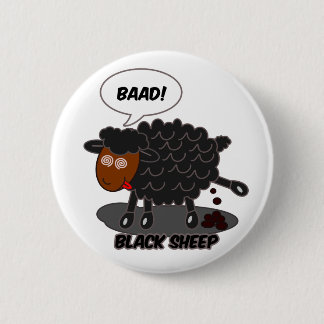 Black sheep 6 cm round badge