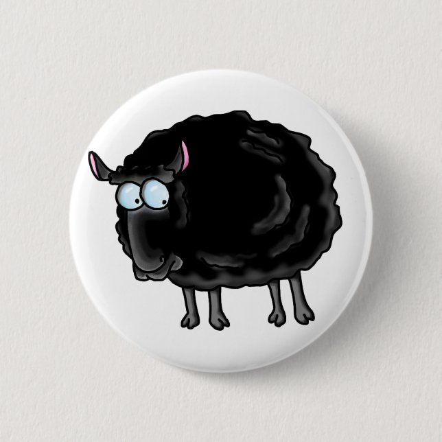 Black sheep 6 cm round badge (Front)