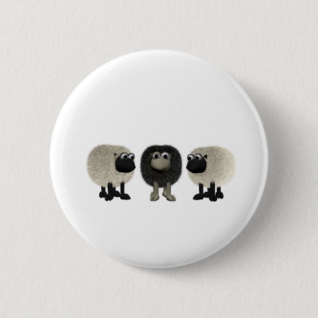 black sheep 6 cm round badge (Front)
