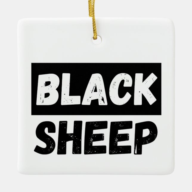 Black Sheep Bold Distressed Rebel Streetwear Art Ceramic Ornament (Front)