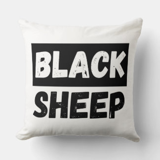 Black Sheep Bold Distressed Rebel Streetwear Art Cushion