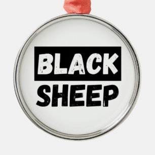 Black Sheep Bold Distressed Rebel Streetwear Art Metal Tree Decoration