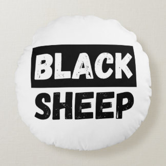 Black Sheep Bold Distressed Rebel Streetwear Art Round Cushion