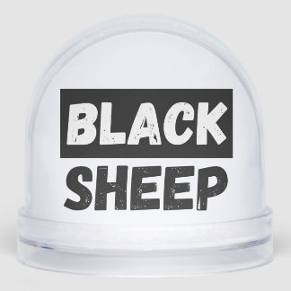 Black Sheep Bold Distressed Rebel Streetwear Art Snowglobe