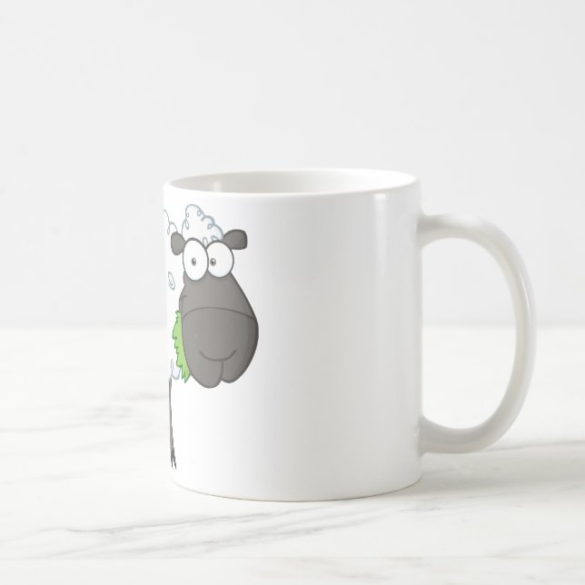 Black Sheep Cartoon Character Coffee Mug (Right)