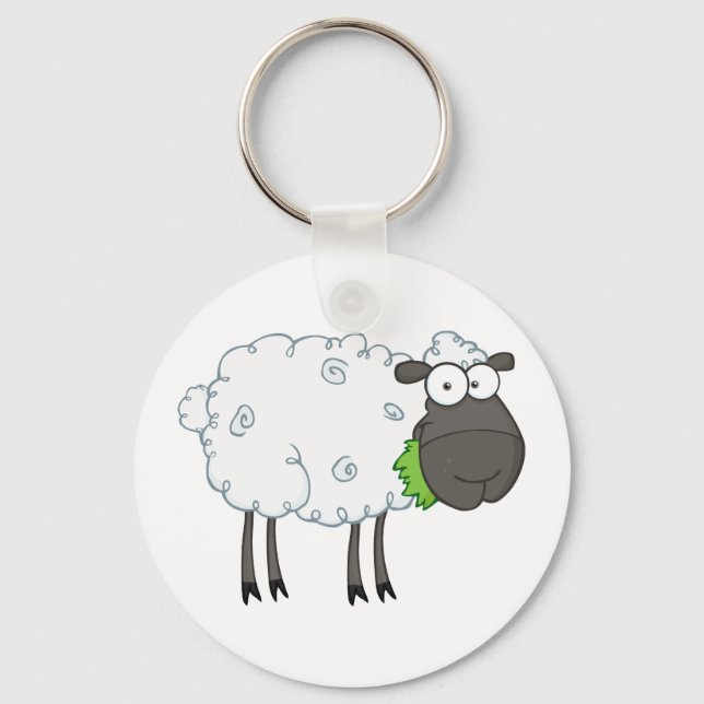 Black Sheep Cartoon Character Key Ring (Front)