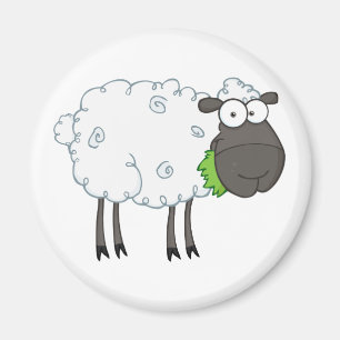 Black Sheep Cartoon Character Magnet