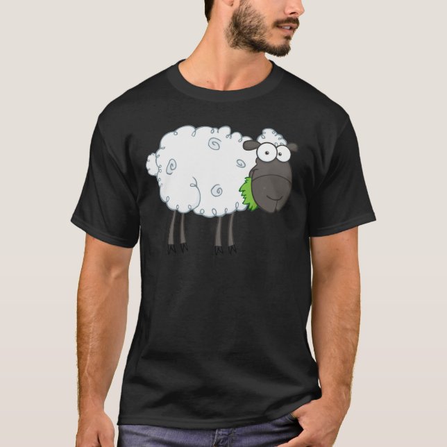 Black Sheep Cartoon Character T-Shirt (Front)