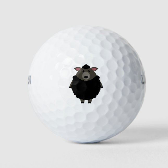 Black sheep cartoon golf balls (Front)