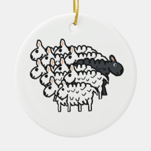 Black Sheep Ceramic Tree Decoration