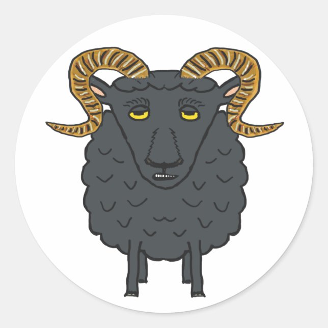 Black Sheep Classic Round Sticker (Front)