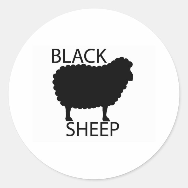 Black Sheep Classic Round Sticker (Front)