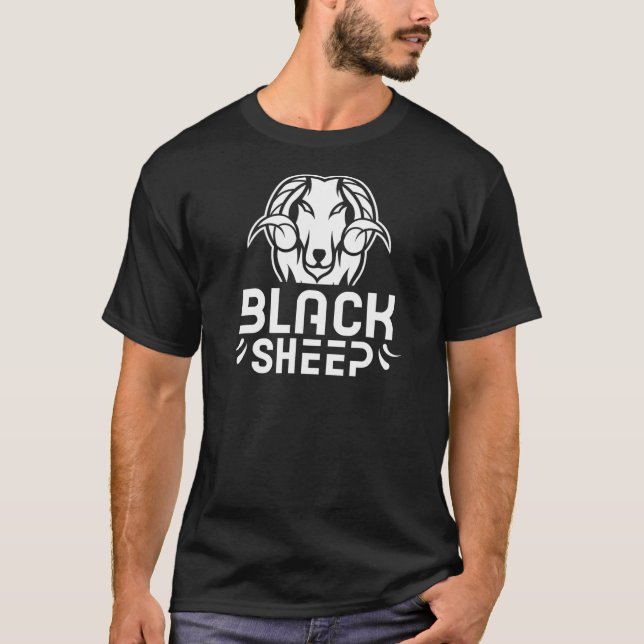 Black Sheep Dark Humour Sayings Sarcastic T-Shirt (Front)
