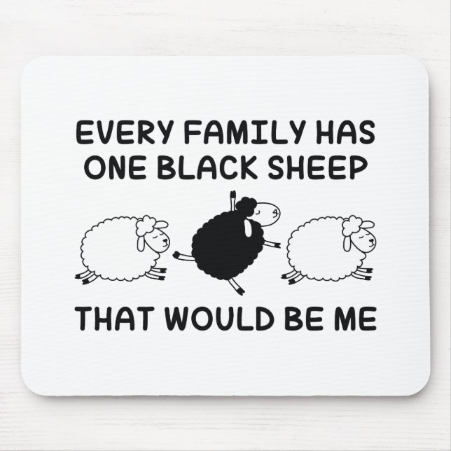 Black Sheep Family Mouse Mat (Front)