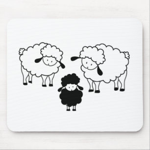Black sheep family mouse mat