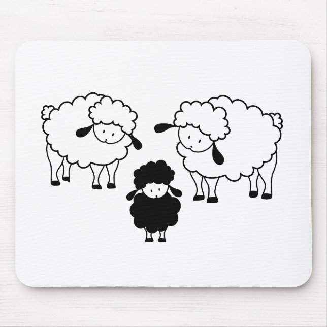 Black sheep family mouse mat (Front)