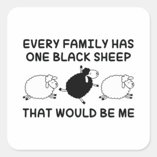 Black Sheep Family Square Sticker