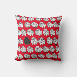 Black Sheep in The Family Throw Pillow