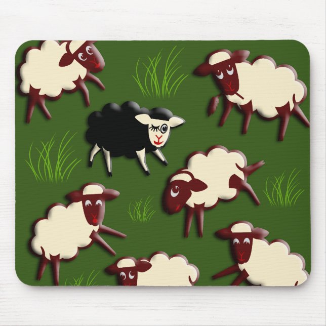 Black sheep in the herd + your backgr. mouse mat (Front)