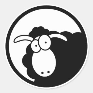Black Sheep Inside Classic Round Sticker