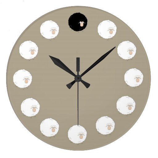 Image of Black sheep Large Clock