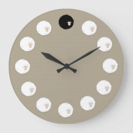 Black sheep large clock