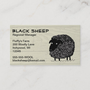 Black Sheep on Wood Pattern Background Business Card