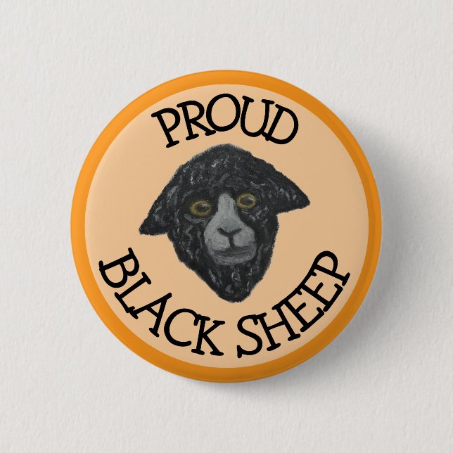 Black Sheep Orange Button (Front)