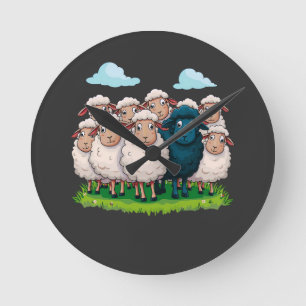 Black Sheep Round Clock