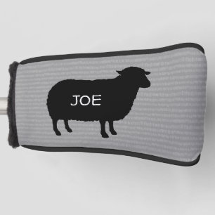 Black Sheep Silhouette with Custom Name Golf Head Cover