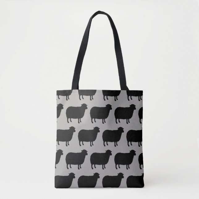Black Sheep Silhouettes Pattern Tote Bag (Front)