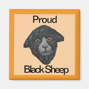 Black Sheep square magnet