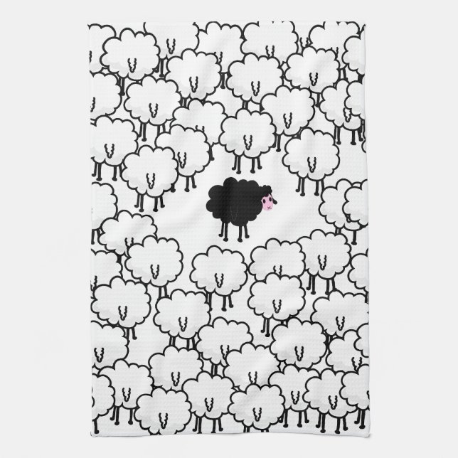 Black Sheep Tea Towel (Vertical)