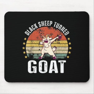 Black Sheep Turned Goat Funny Goat Retro Humour Mo Mouse Mat